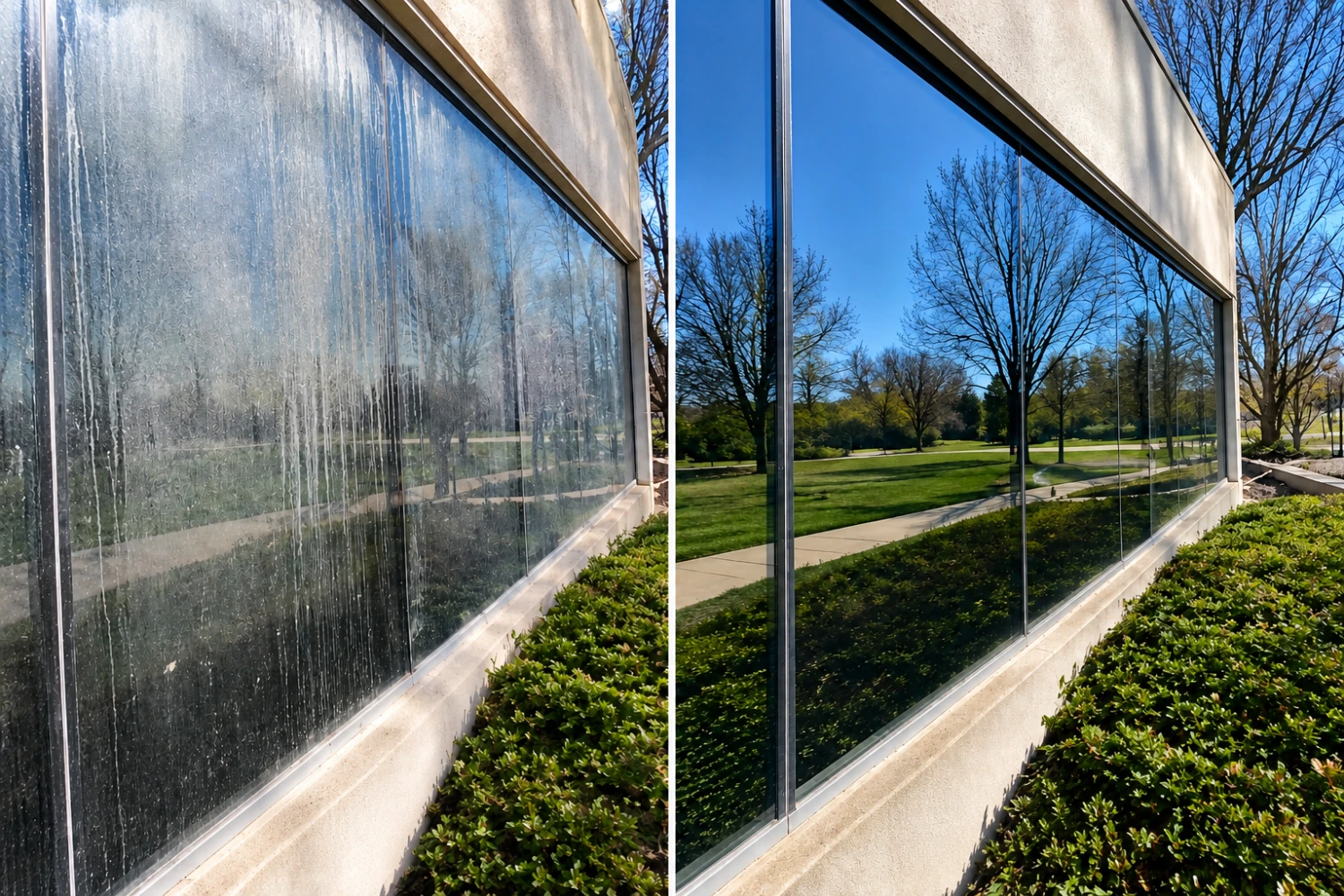 Exterior glass cleaning project