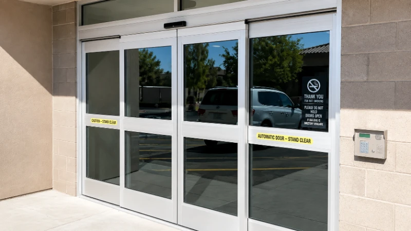 Clean commercial automatic entry doors