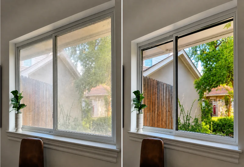 Residential window cleaning project in San Clemente