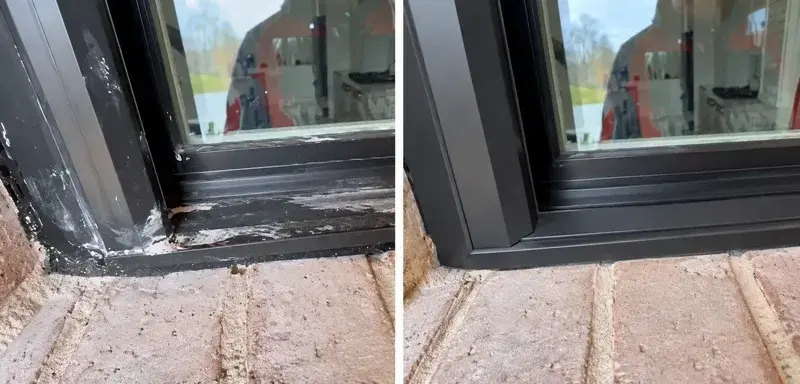Silicone and construction residue removal project